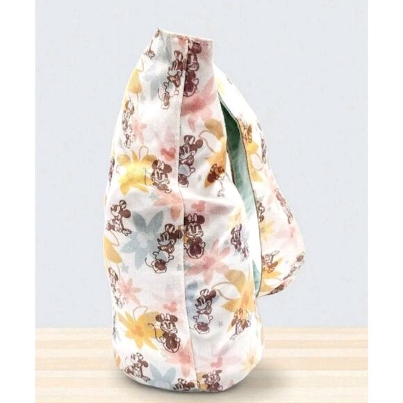 Disney Mickey & Minnie Mouse Floral Reversible Sling Bag New Release Mint Blue - Picture 2 of 8